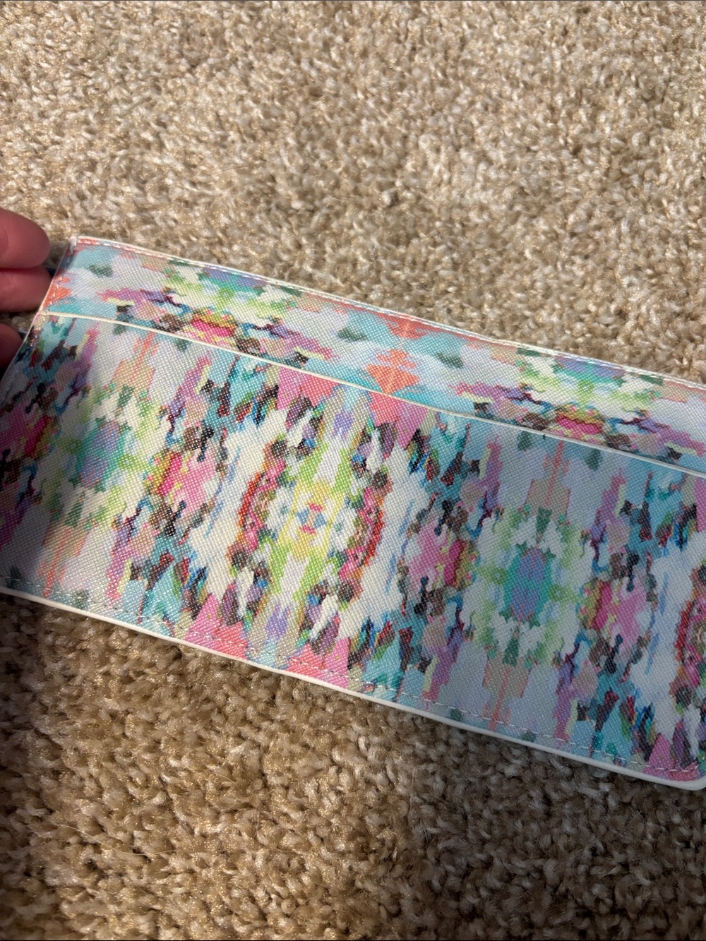Multicolor Patterned Women’s Zip Card Wallet - Picture 4 of 6
